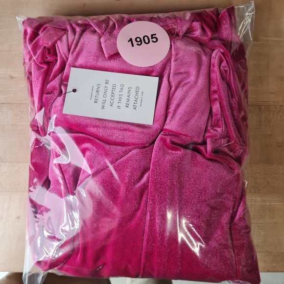 Eloquii Pink Velvet Mini Dress Plunging Plus Size 18 NWT - Picture 8 of 8